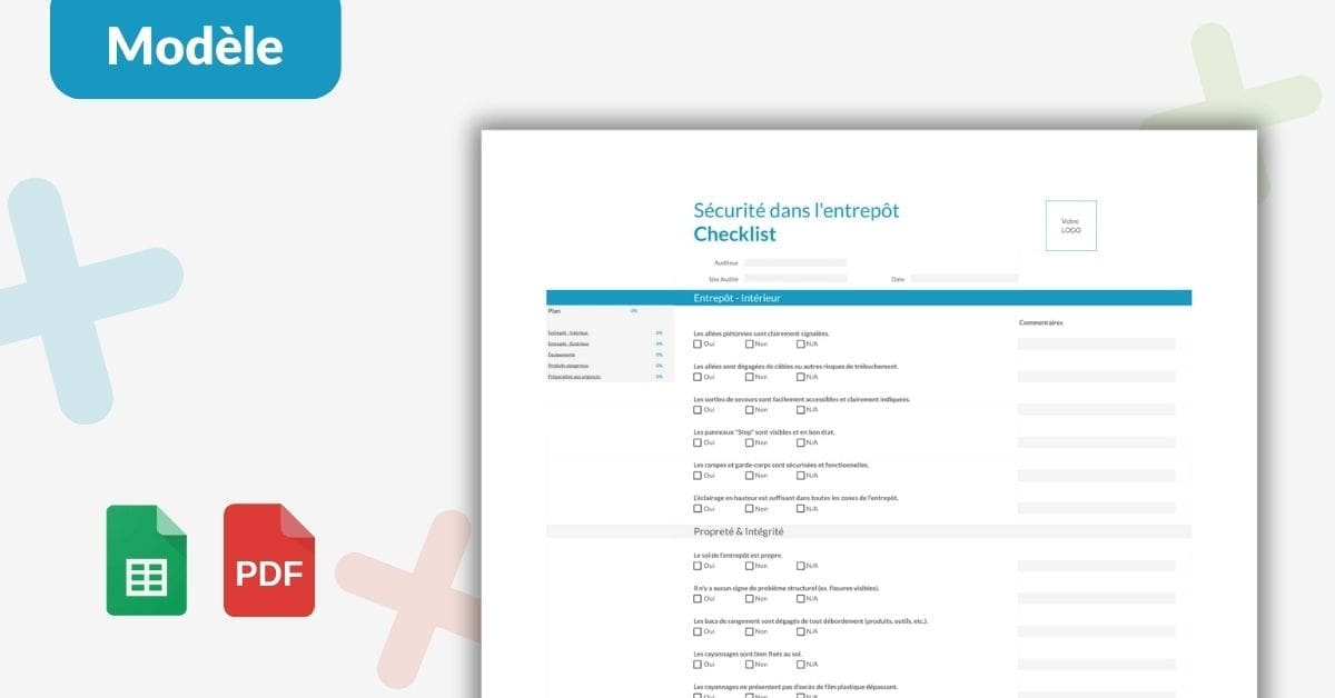 sécurité entrepôt logistique pdf et gsheet